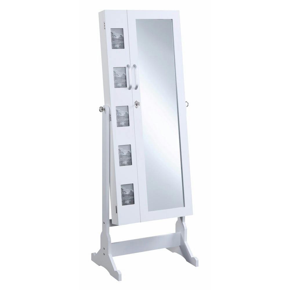 Doyle Transitional Full-Length Freestanding Jewelry Mirror in White