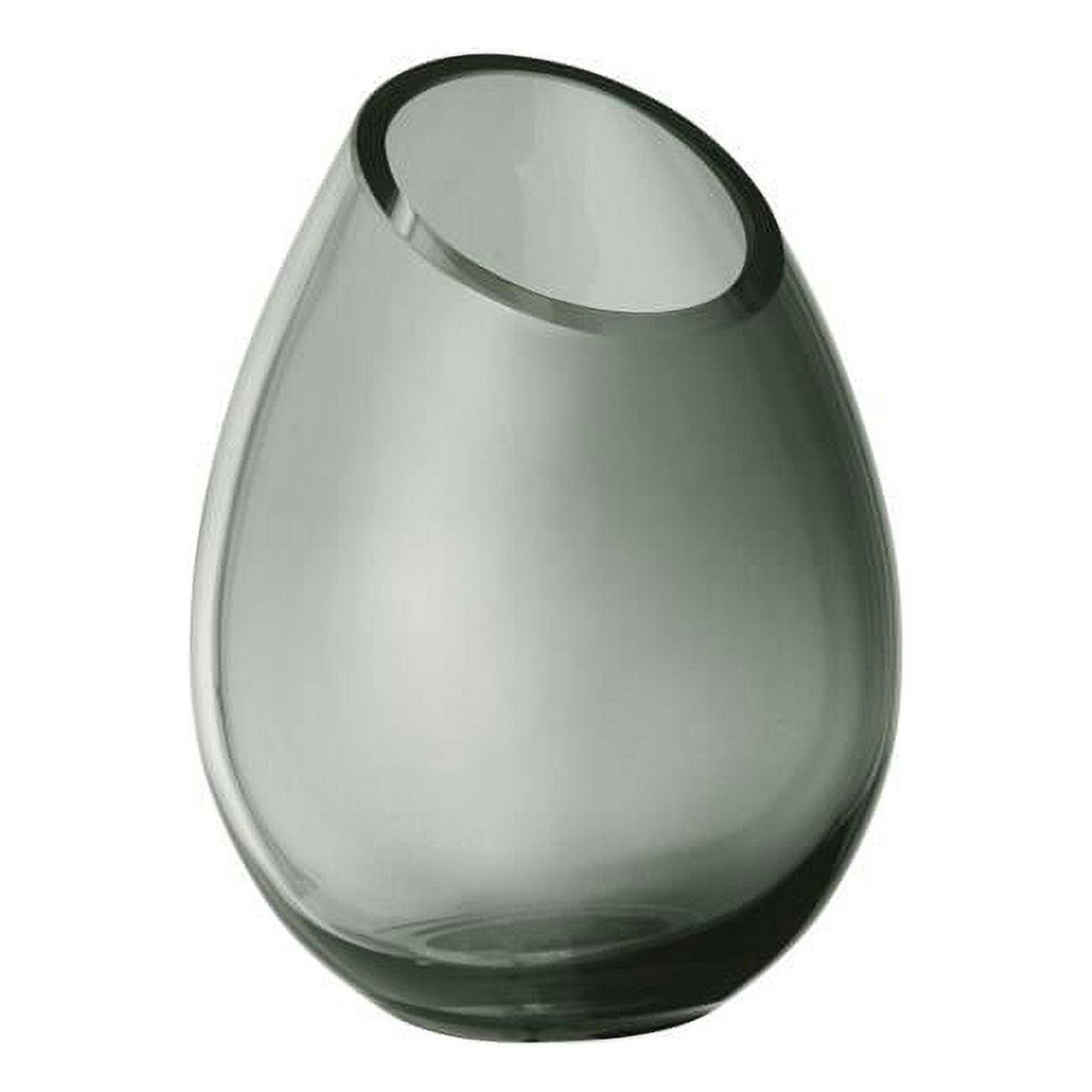 Drop 6.5" Smoke Handmade Glass Table Vase