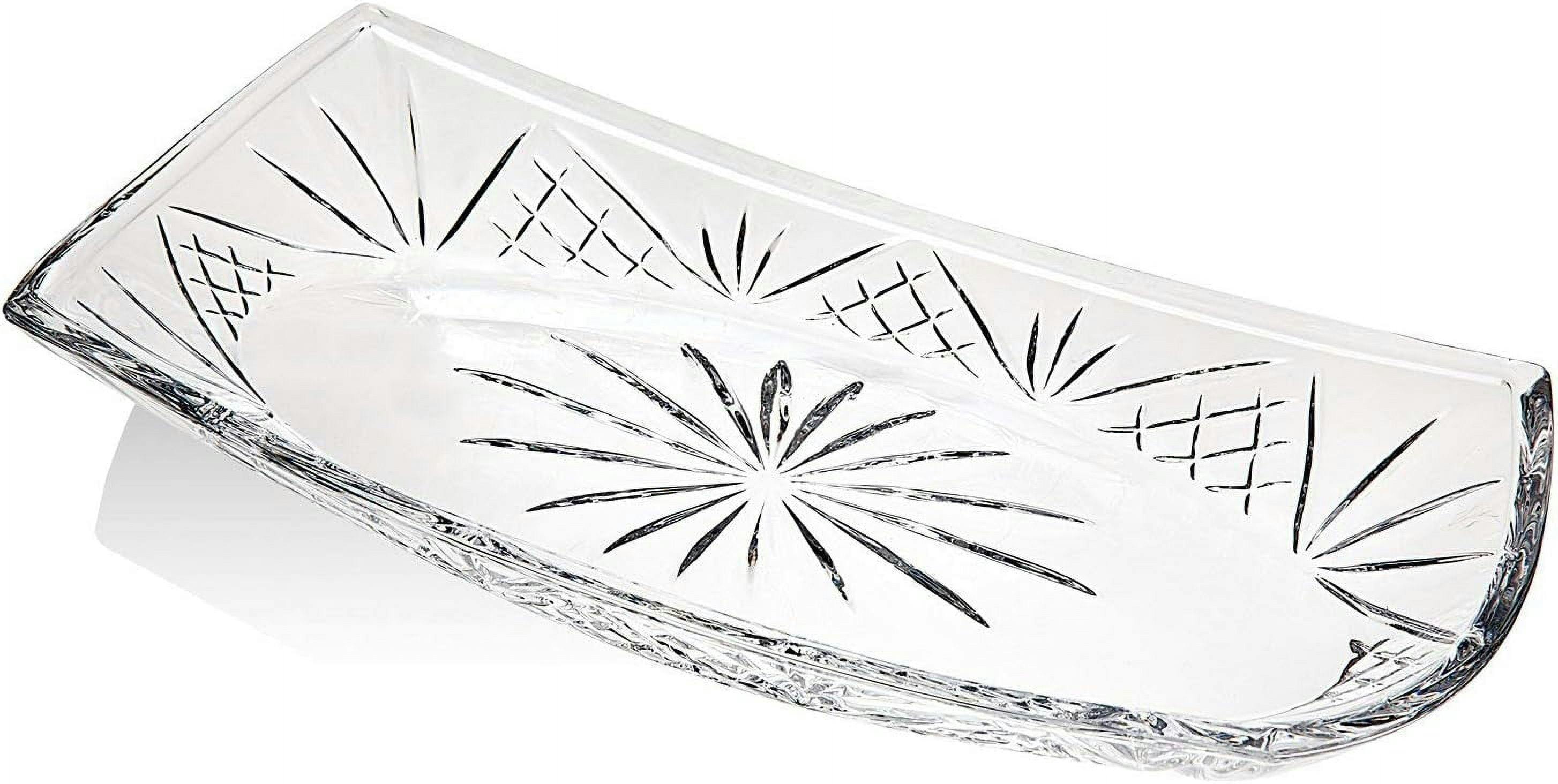 Elegant Modern 12" Clear Glass Oval Serving Tray