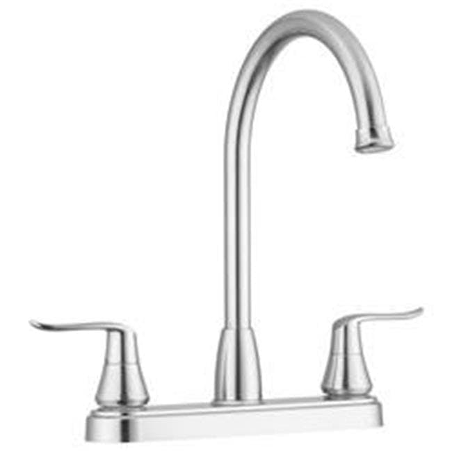 Elegant Brushed Satin Nickel Kitchen Faucet with Classical Lever Handles
