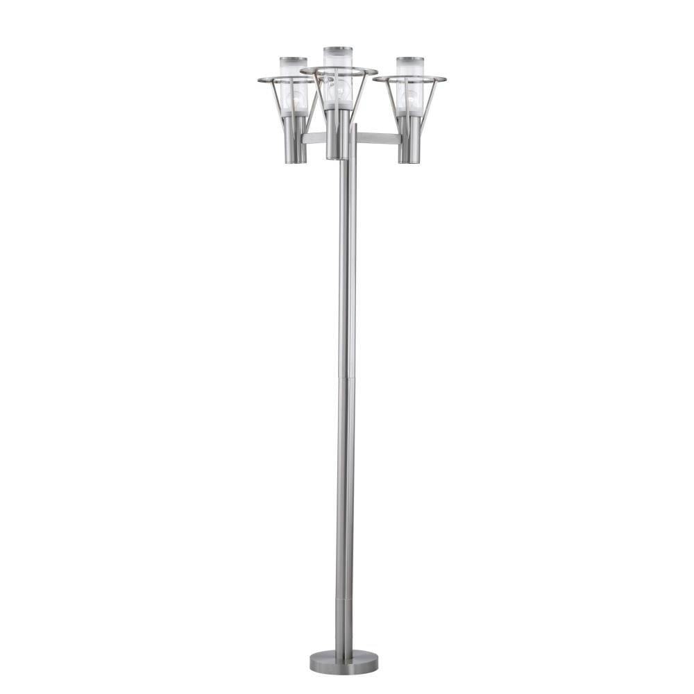 Belfast Modern Stainless Steel 86.75" Outdoor Lamp with Clear Glass