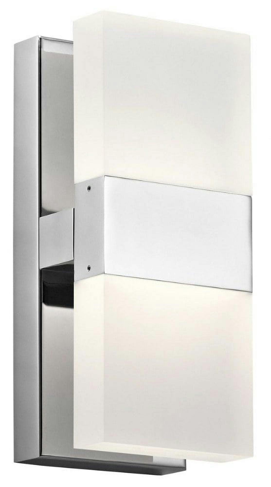 Modern Chrome 2-Light LED Sconce with Frosted Acrylic Shade