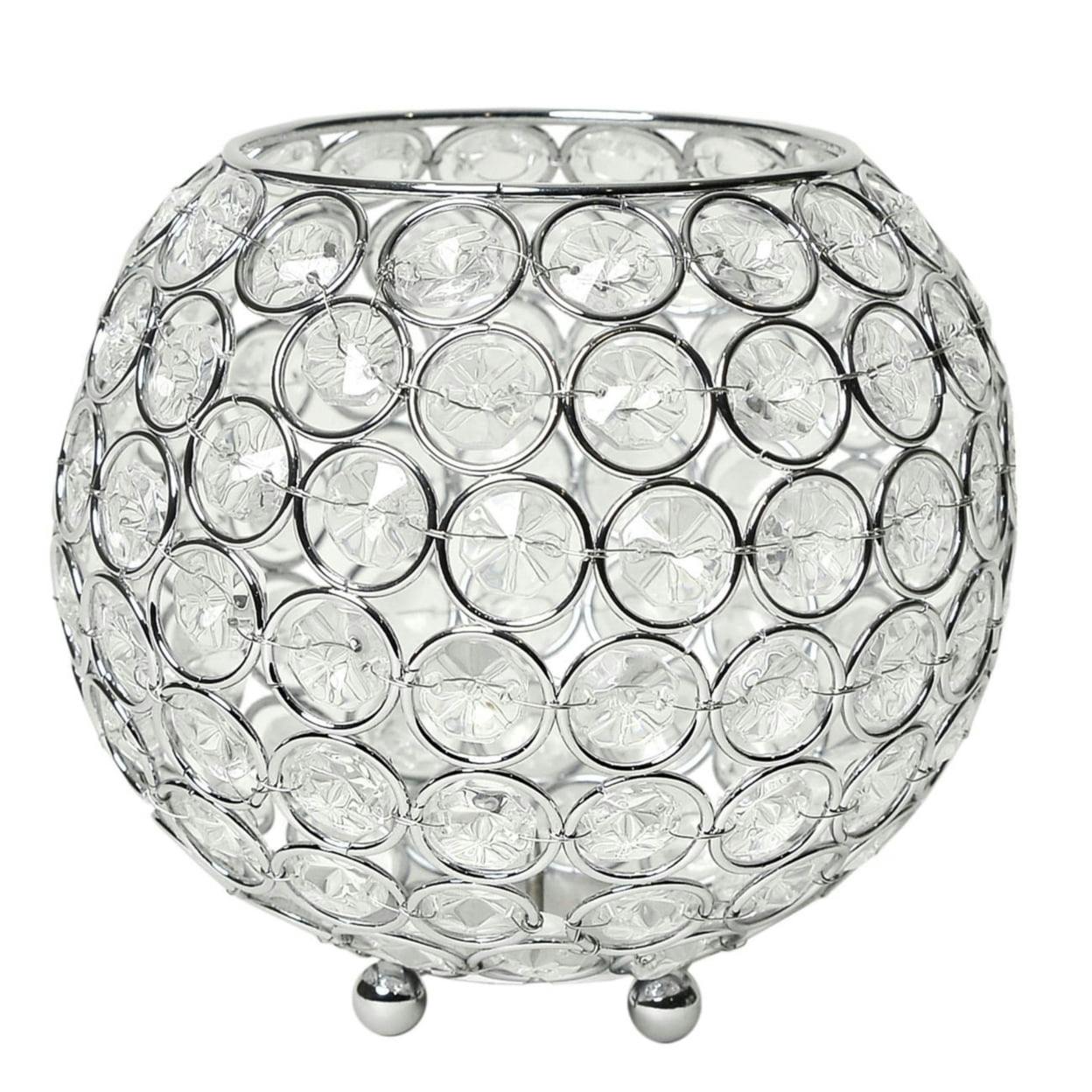 Elipse Sparkling Crystal 6" Tabletop Bowl with Chrome Base