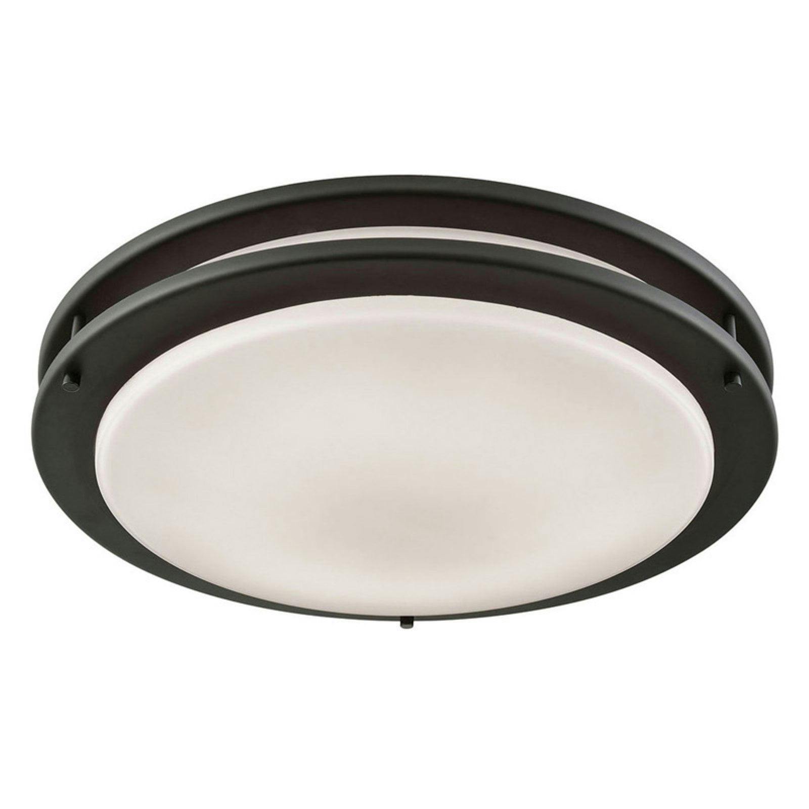 Clarion 18" LED Flush Mount Ceiling Light in Oil Rubbed Bronze with Frosted Glass