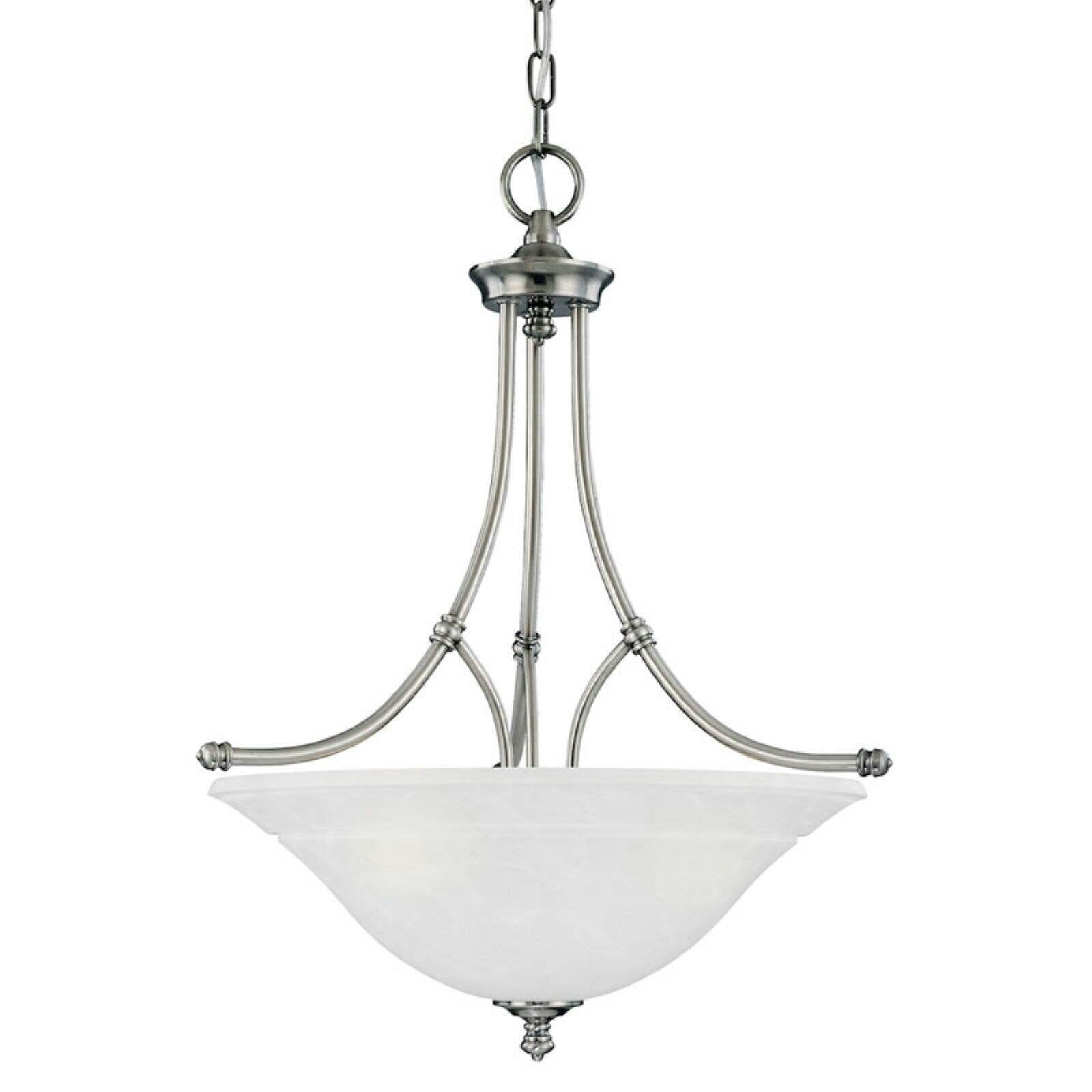 Elegance Arched 25" Satin Pewter Frosted Glass Dome Pendant Light