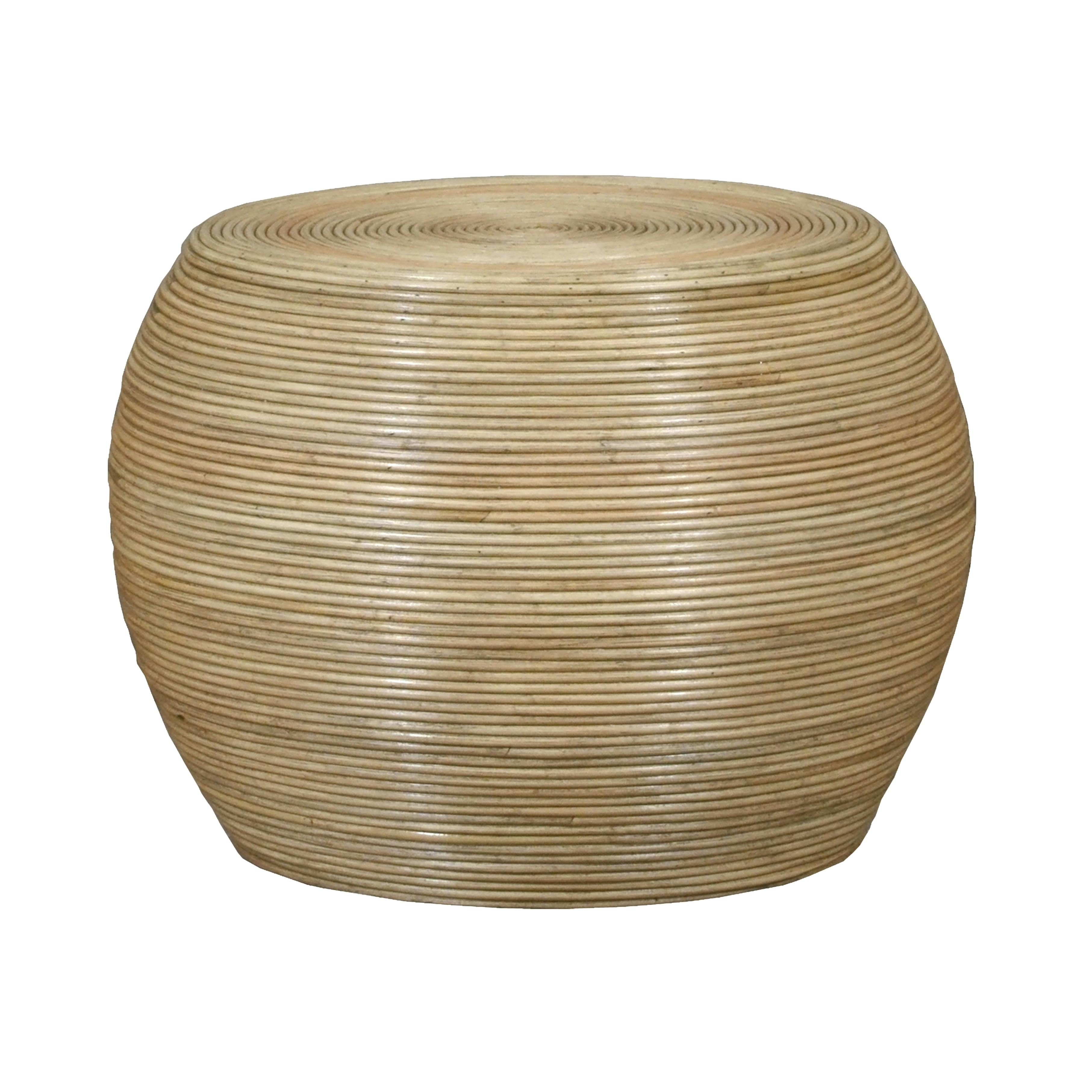 Coastal Chic 25" Round Natural Rattan Outdoor Coffee Table