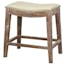 Distressed Mystique Gray Leather Saddle Counter Stool