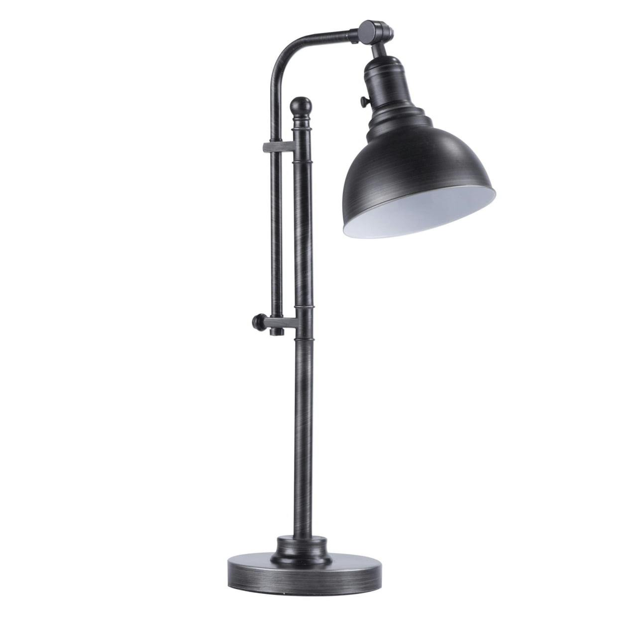 Emery Contemporary Adjustable Silver Metal Table Lamp