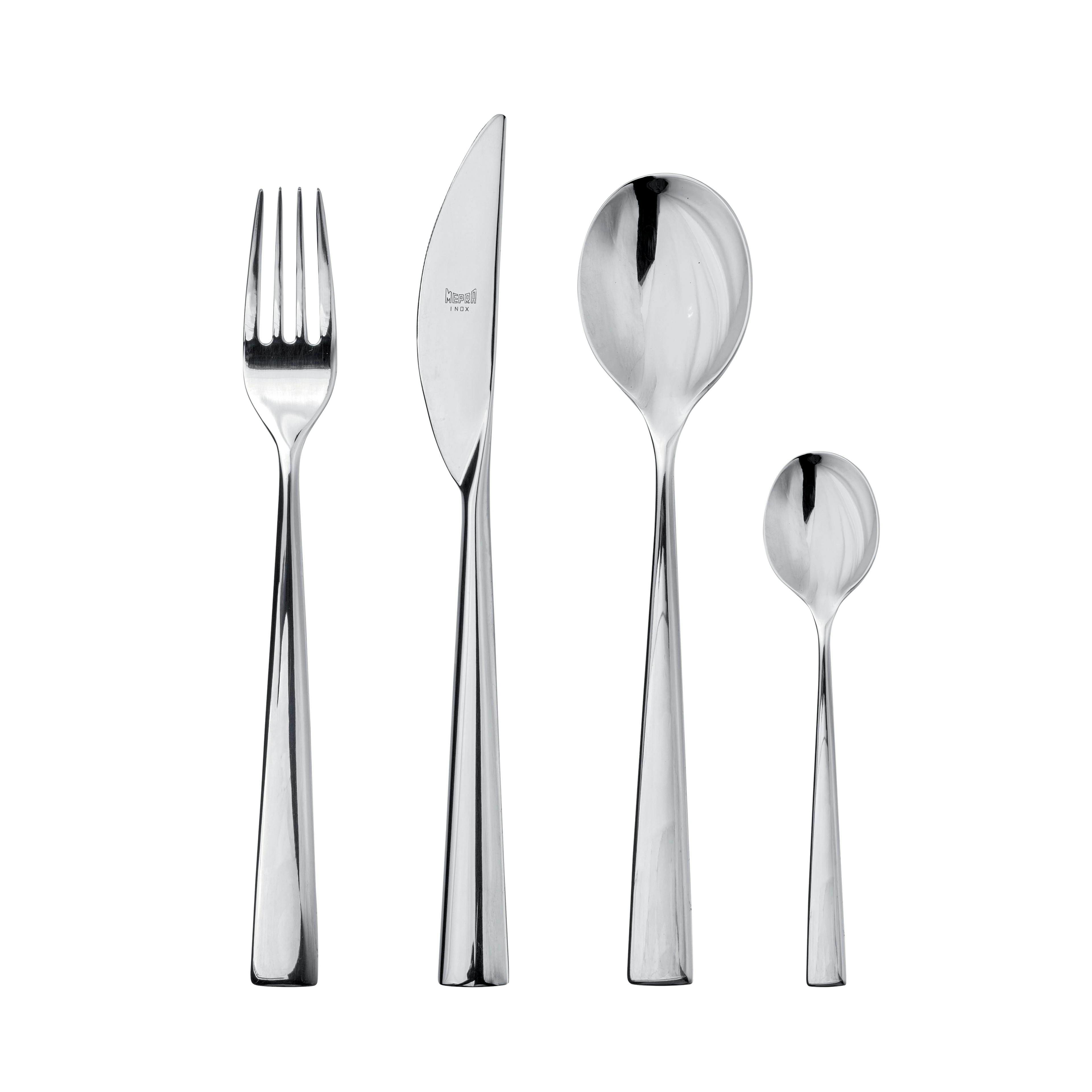 Energia Mirror Finish 24-Piece Stainless Steel Flatware Set, Service for 6