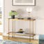 Beckham 42" Brass Metal and Glass Console Table