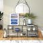Deveraux 58" Glam Brass TV Stand with Tempered Glass Shelves