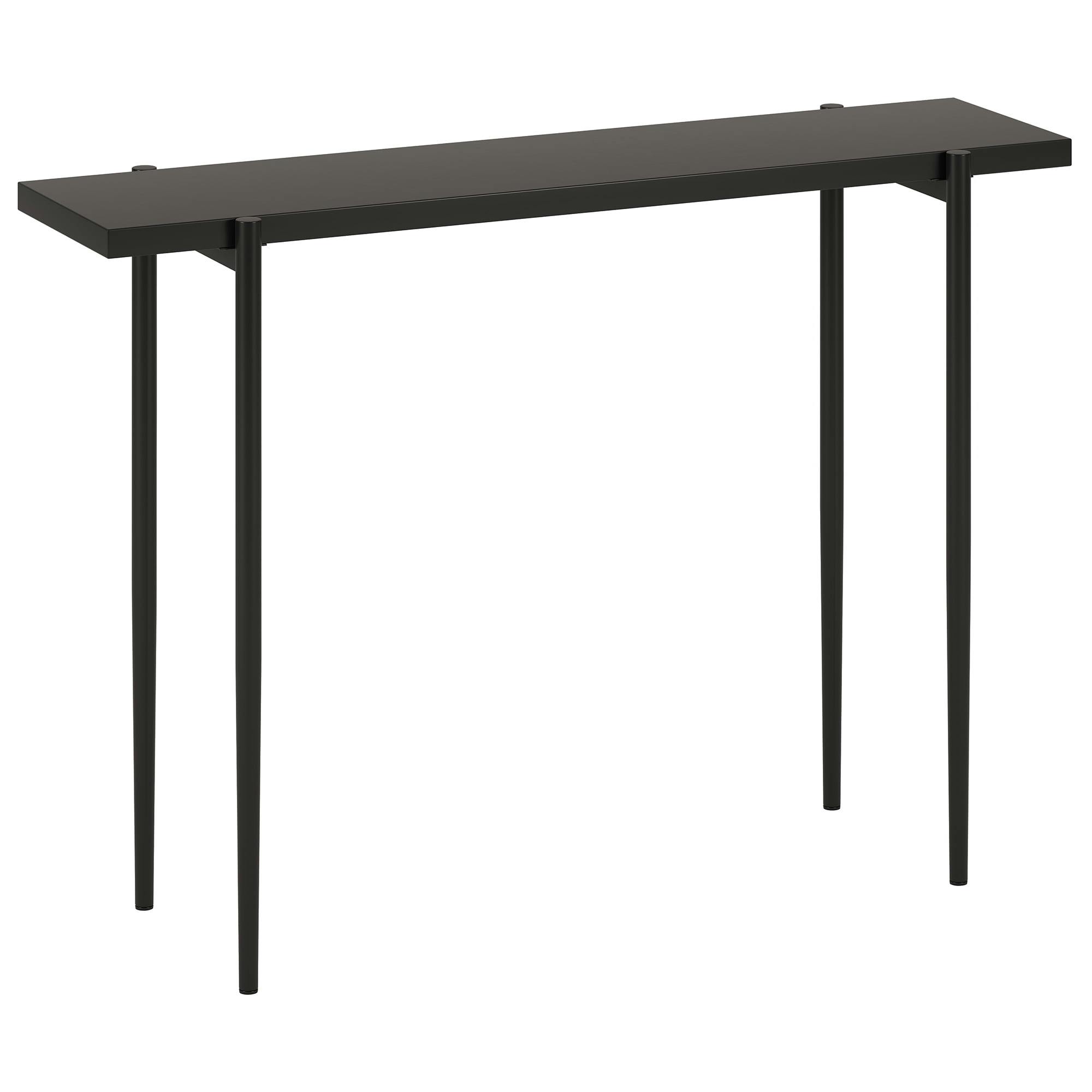 Modern Blackened Bronze 42" Steel Console Table with Storage