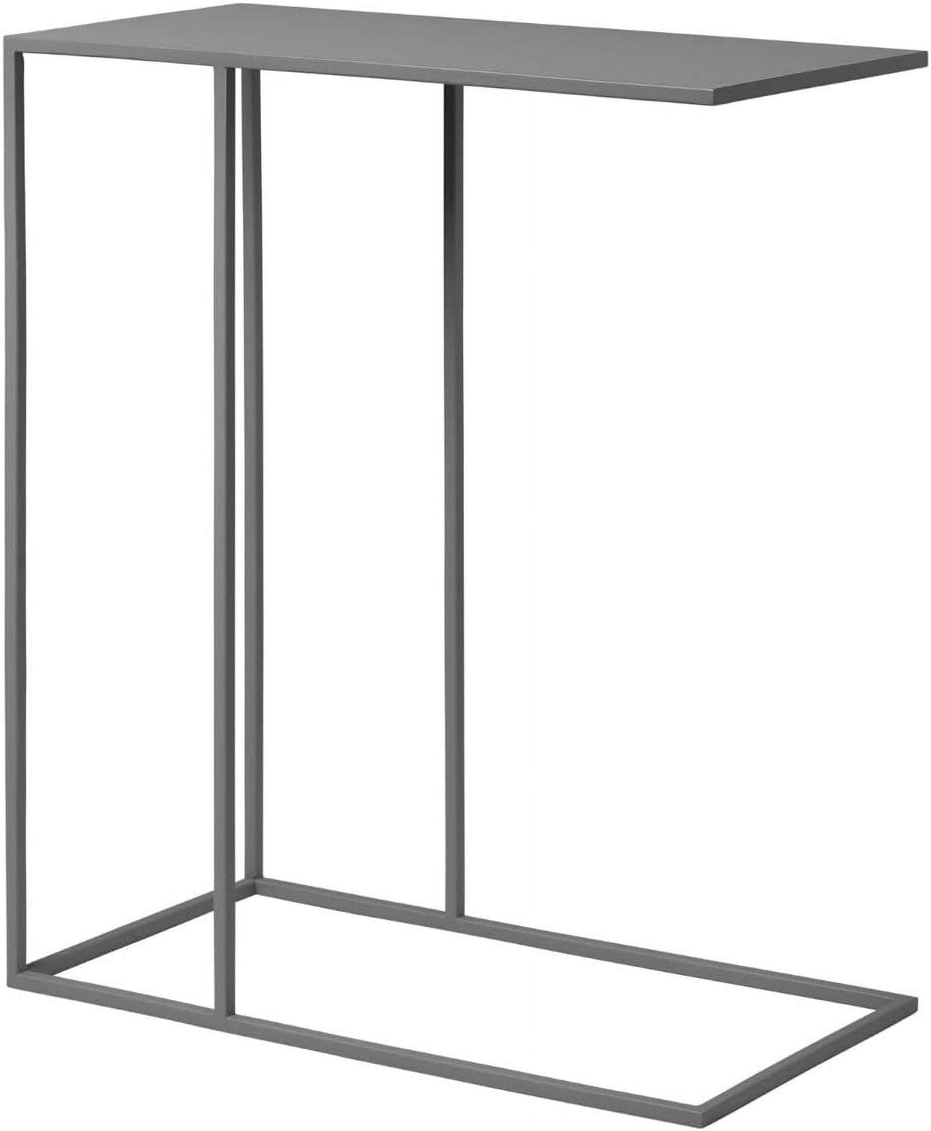 Fera Rectangular Steel Gray Modern Side Table