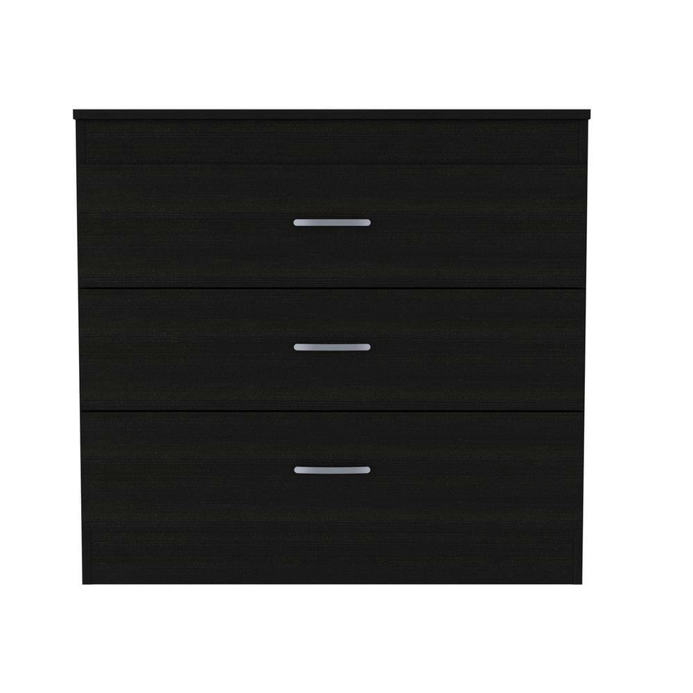 Cambridge Black 3-Drawer Dresser with Mirror Accent