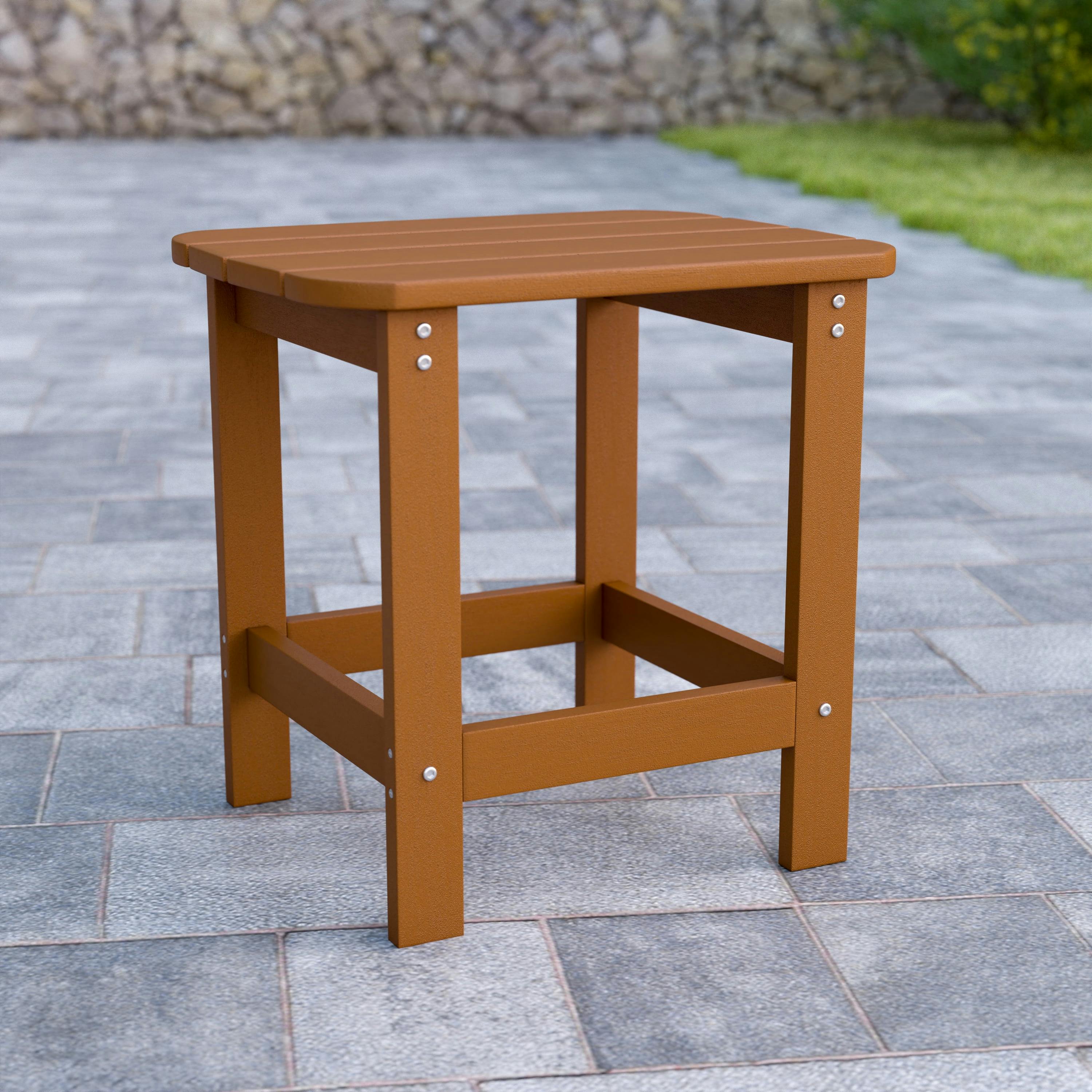 Teak Poly Resin Adirondack Low-Height Side Table
