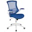 Modern Blue Mesh and White Plastic Ergonomic Swivel Task Chair