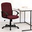 Burgundy Fabric Swivel Task Chair with Fixed Nylon Arms