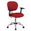 Mid-Back Red Mesh Swivel Task Chair with Chrome Base