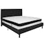 King Size Black Microfiber Upholstered Platform Bed with Tufted Headboard