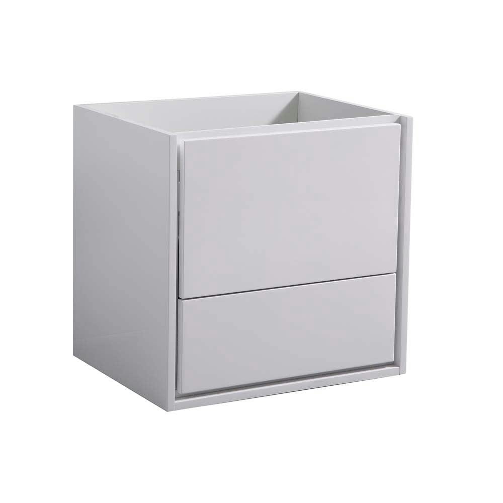 Glossy White 24" Solid Wood Wall-Mounted Modern Vanity Cabinet