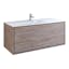 Transitional Wall-Mounted 59'' Solid Wood Off-White Vanity with Acrylic Top