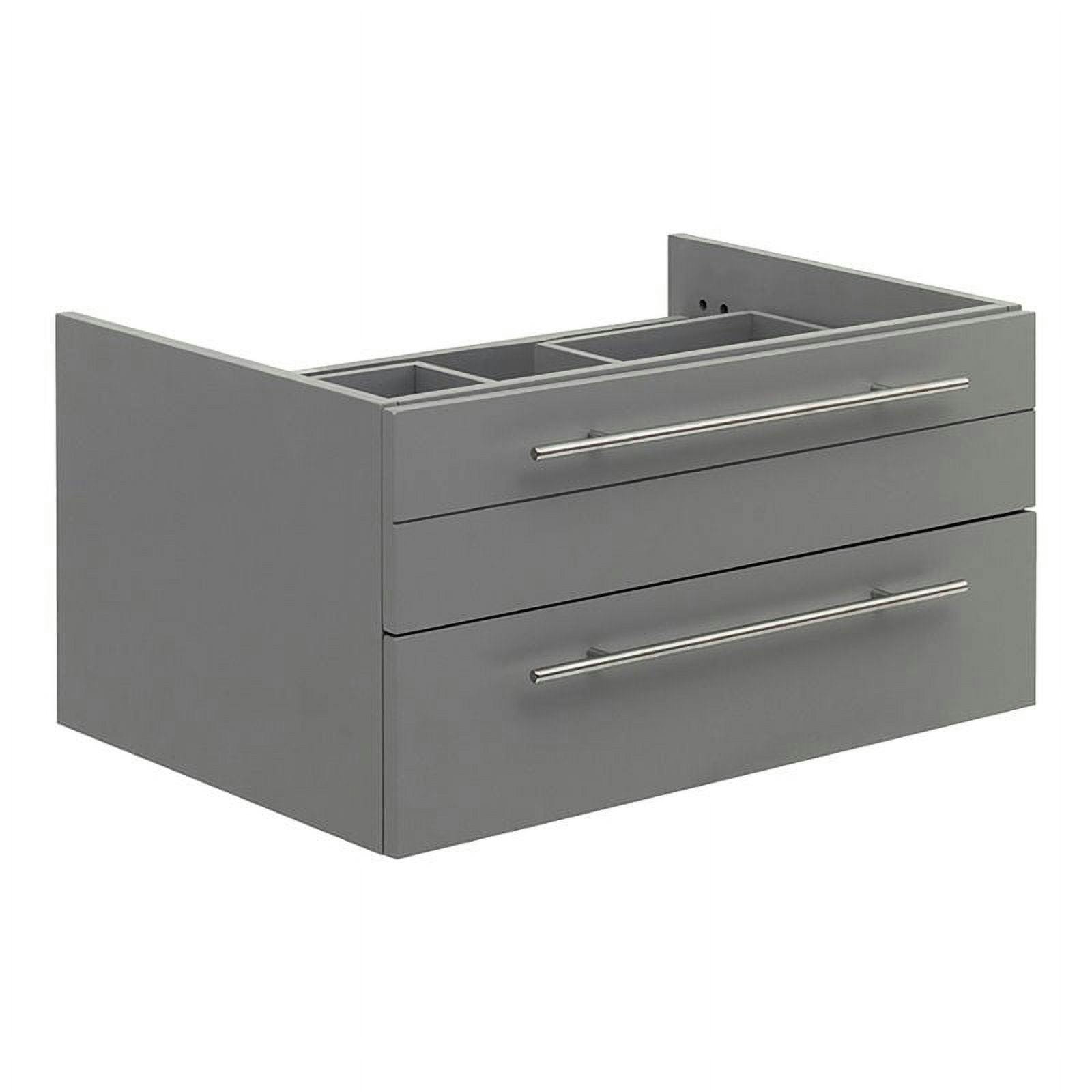 29'' Gray Solid Wood & MDF Modern Wall-Mounted Vanity Cabinet