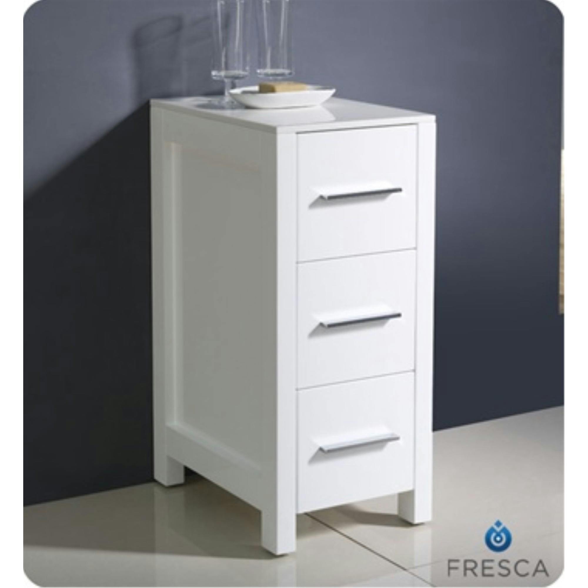Sleek Modern 24" White Engineered Wood Bathroom Cabinet