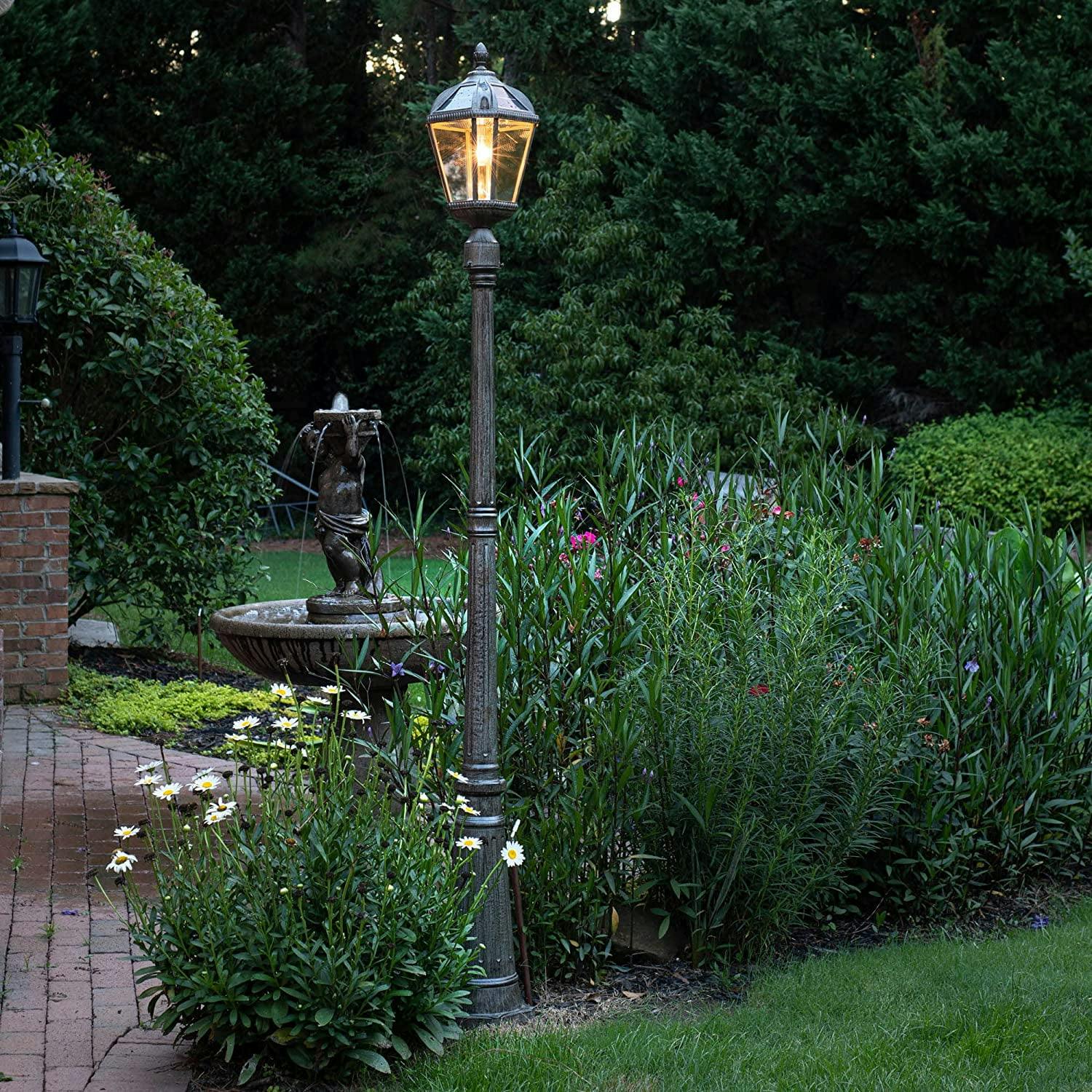Orleans Inspired Weathered Bronze Solar Lamp Post with LED & Dusk to Dawn Feature