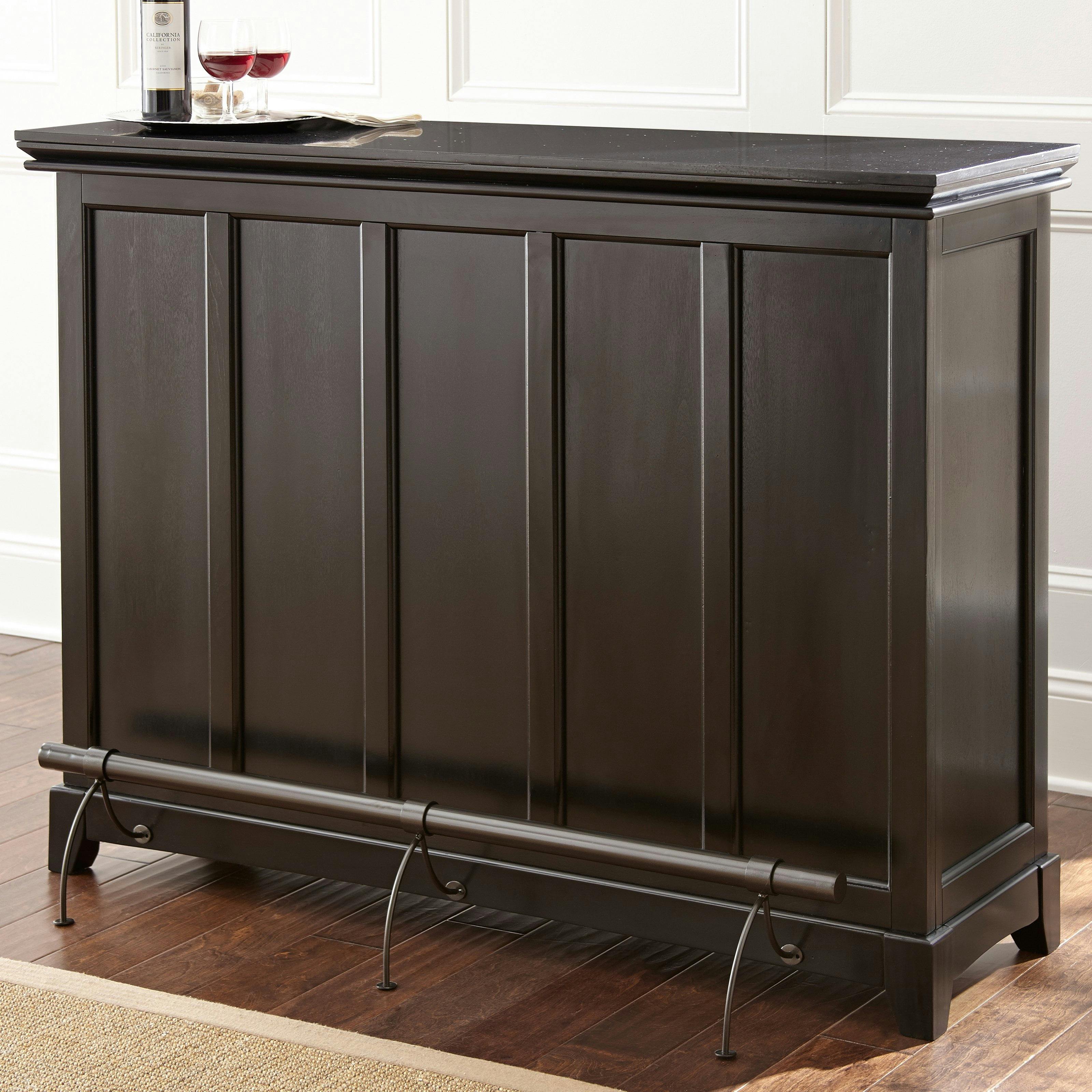 Elegant Ebony Black Counter Height Bar with Scratch-Resistant Top