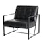 Modern Black Faux Leather Accent Chair with Metal Frame