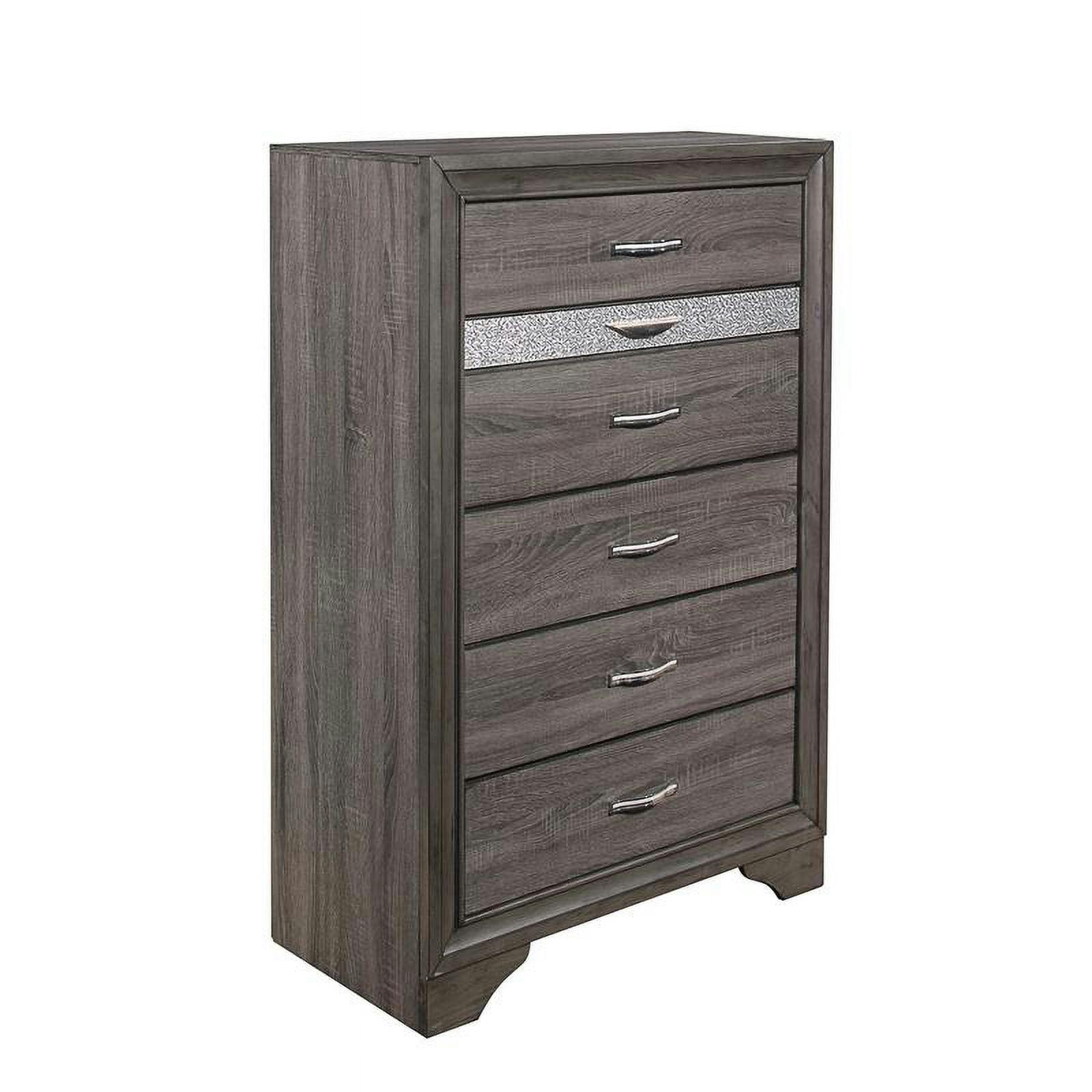 Seville Modern Grey Vertical Chest with Sparkle Accent