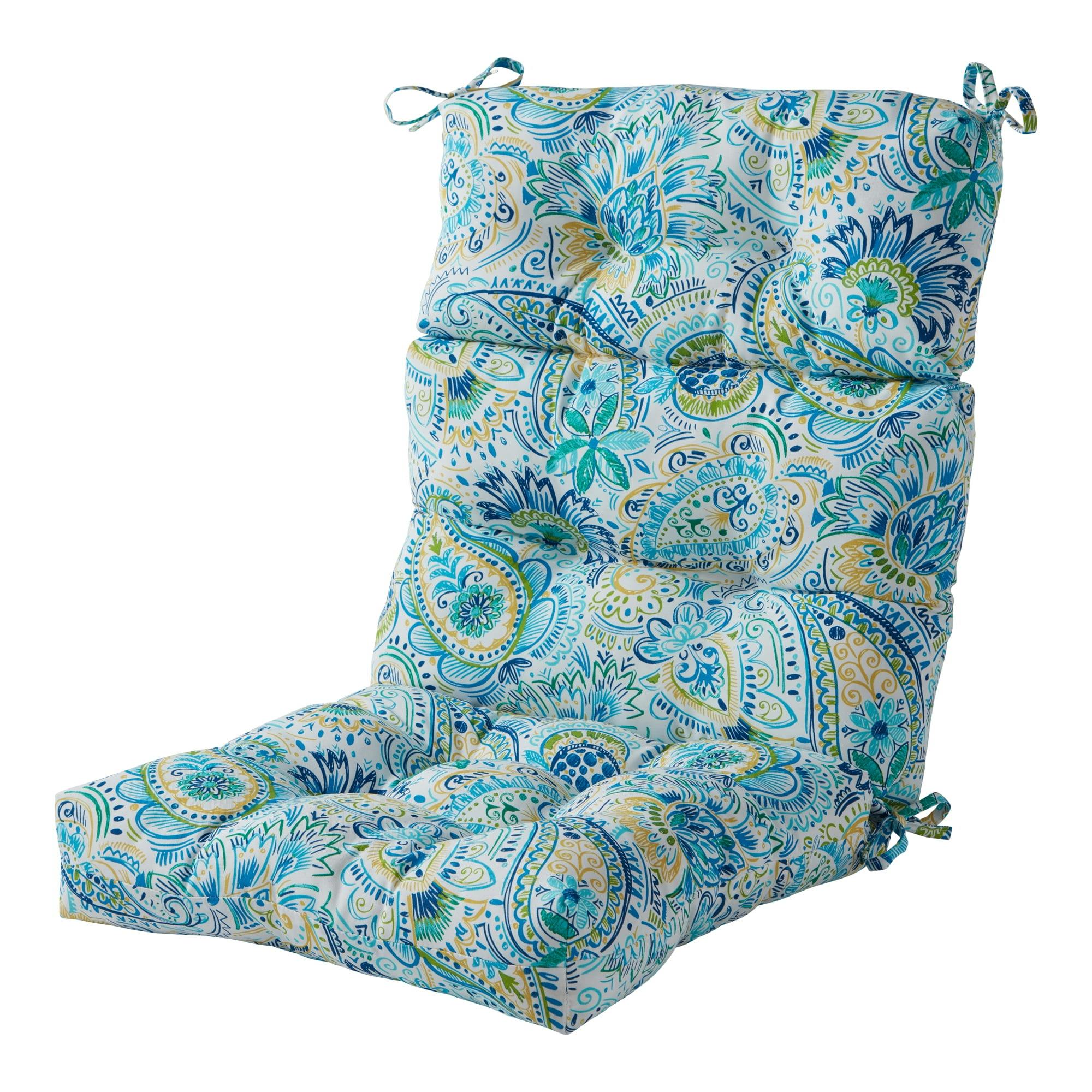 Baltic Blue 44" High Back Outdoor Chair Cushion with Recycled Fill