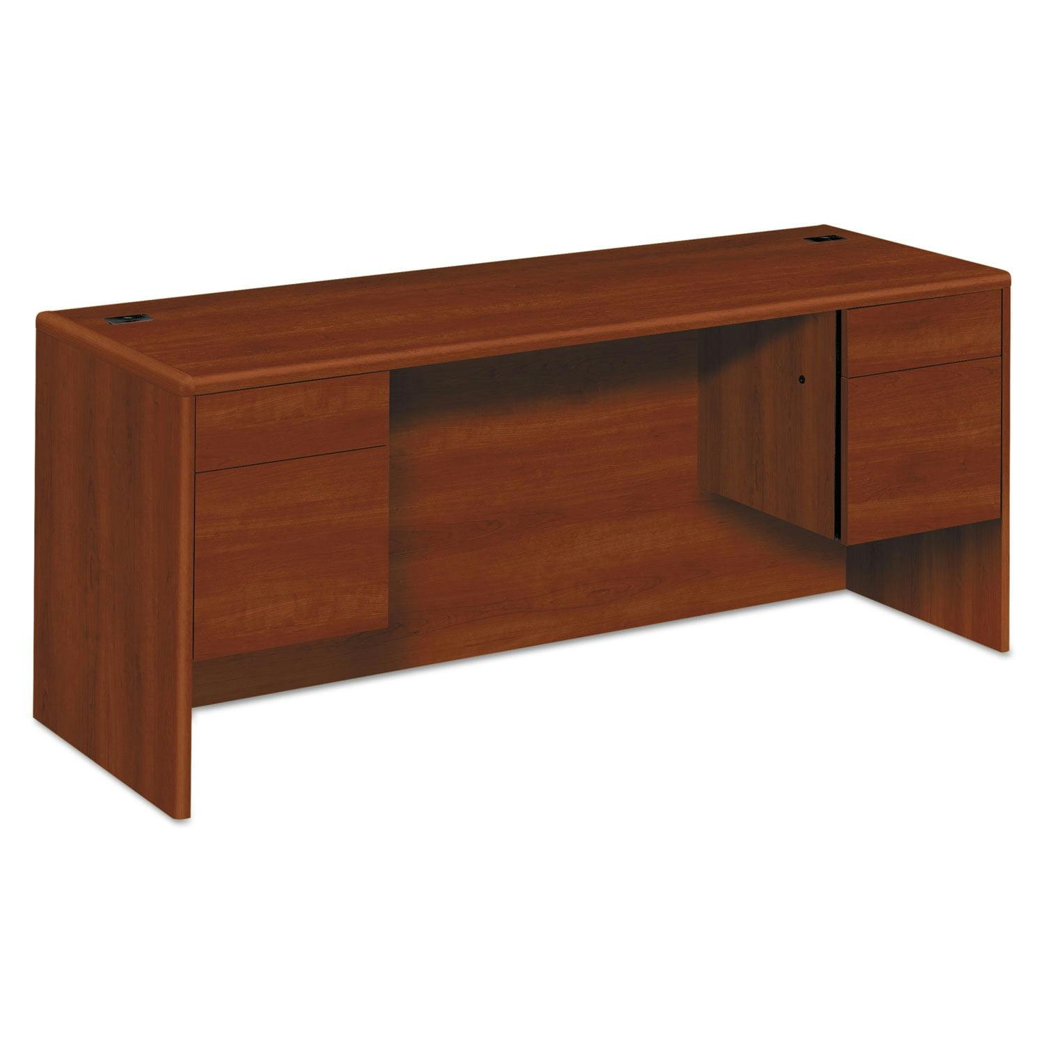 Cognac 72" Laminate Wood Kneespace Credenza with Rounded Edges