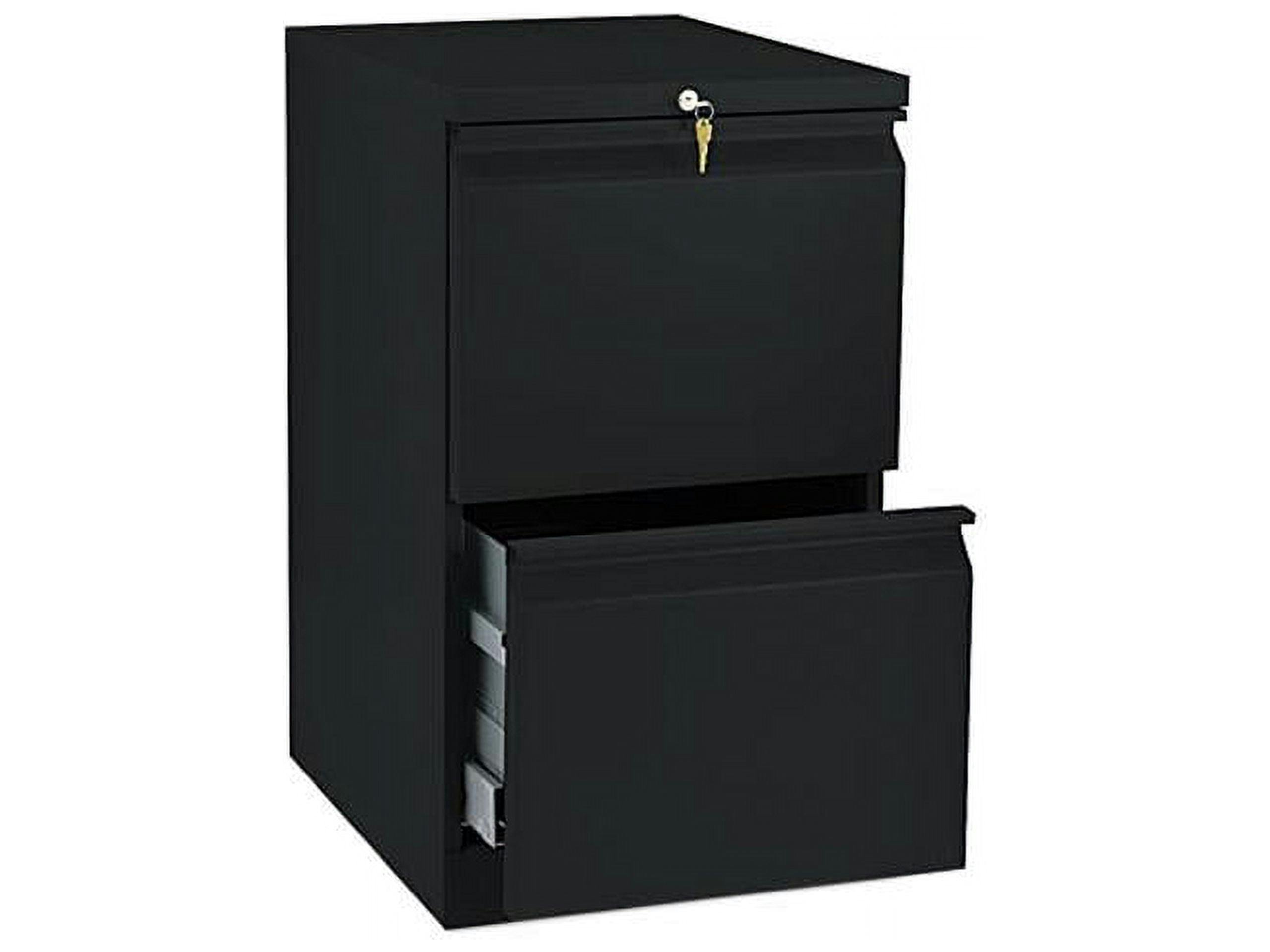 Brigade Mobile 2-Drawer Legal Size Lockable Filing Cabinet in Black