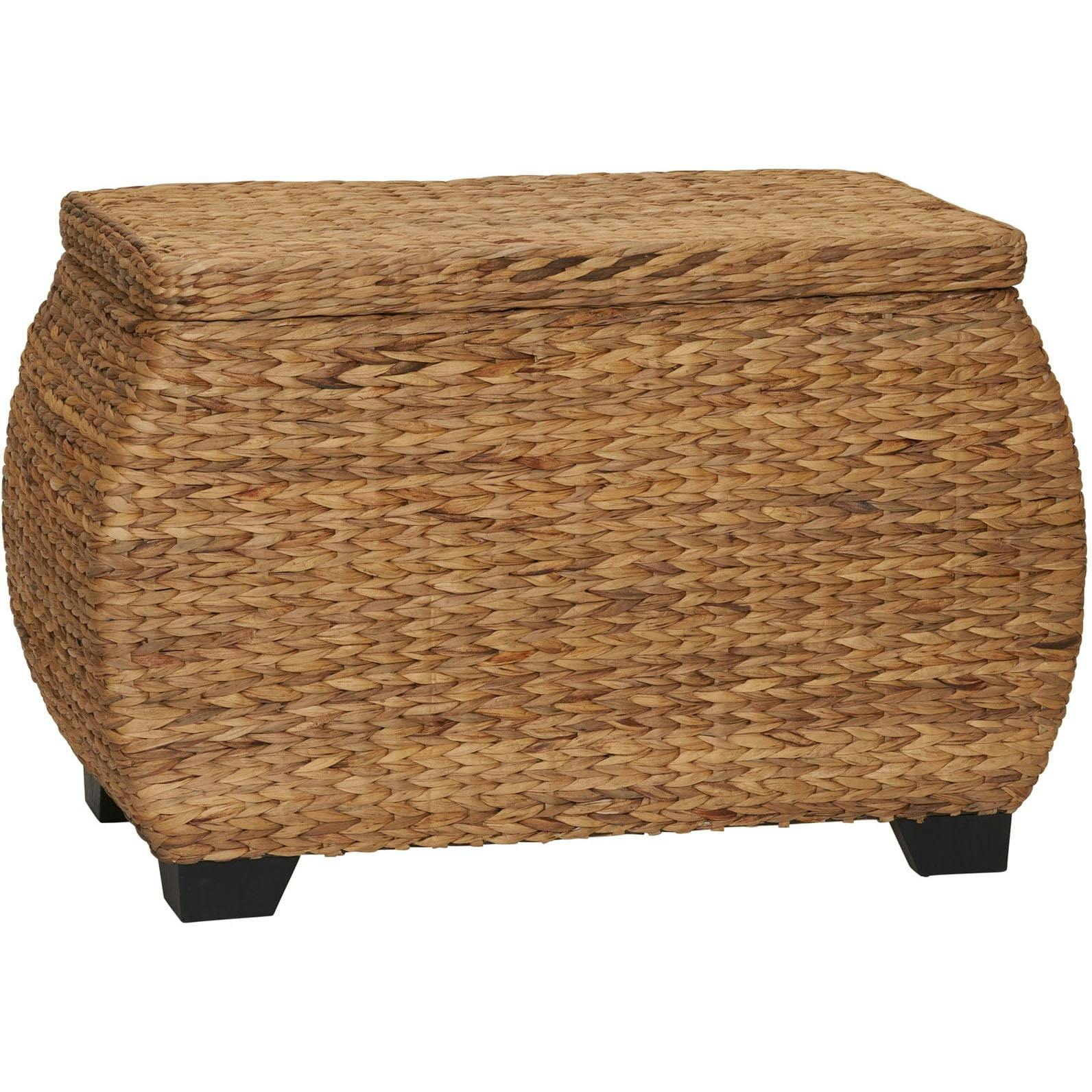Natural Water Hyacinth 31'' Curved Lidded Storage Chest