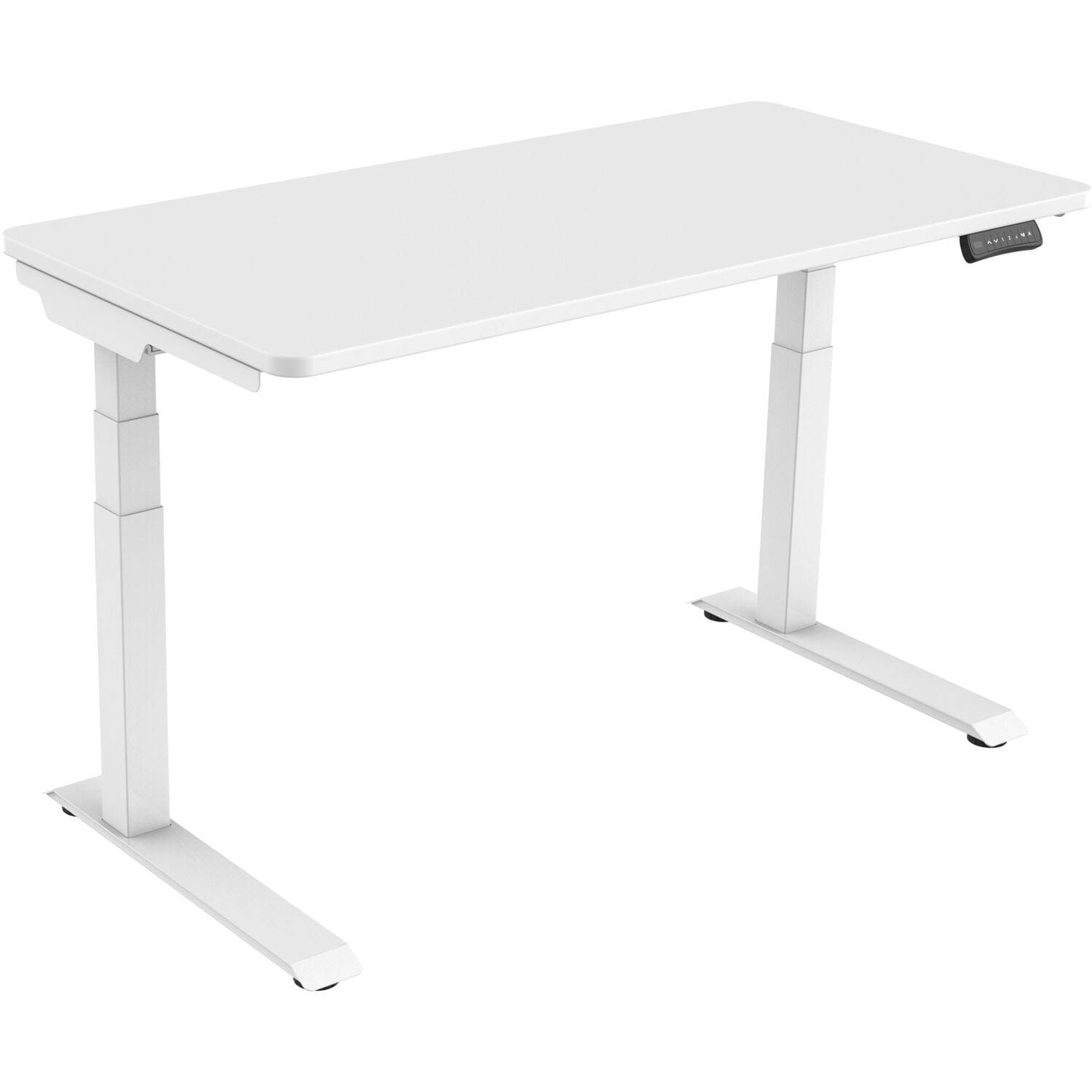 Hanover 55'' White Brushed Metal Electric Adjustable Desk with USB
