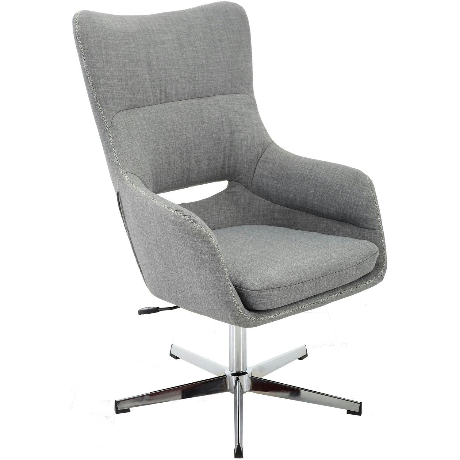 Carlton Executive Gray Leather High-Back Ergonomic Swivel Office Chair