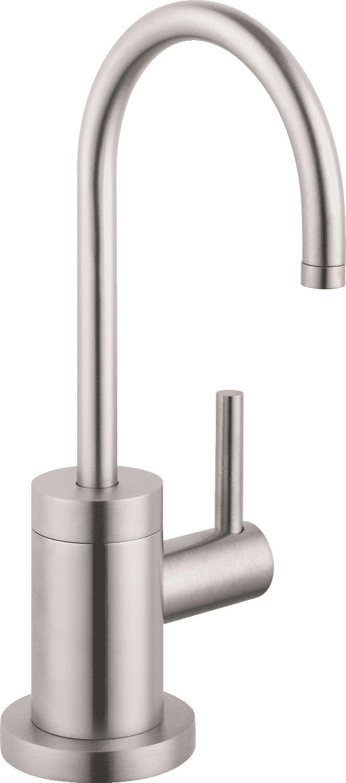 Modern Steel Optik Deck Mounted Kitchen Faucet with 360° Swivel