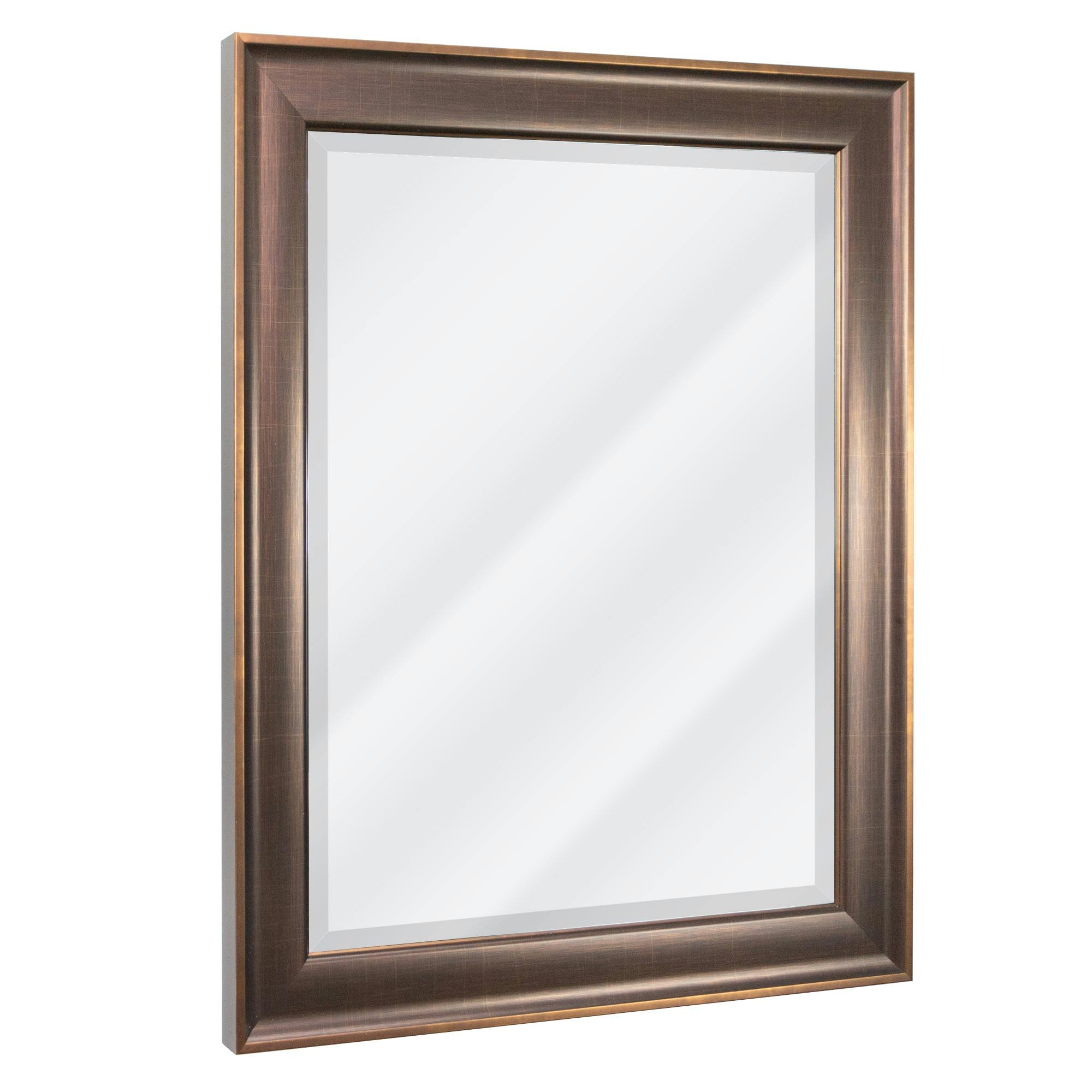 Elegant Bronze Beveled Bathroom Vanity Mirror 27.5" x 33.5"