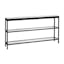 Bronzed Metal & Glass 36" Console Table with Storage Shelves