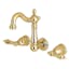 Heritage 6.44" Polished Brass Traditional Wall Mount Vessel Sink Faucet