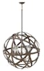 Carson Vintage Iron 5-Light Outdoor Globe Pendant with Clear Seedy Glass
