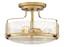 Harper Heritage Brass 3-Light Medium Semi-Flush Mount with Clear Seedy Glass