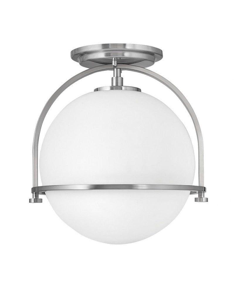 Somerset 11.5'' Brushed Nickel Globe Pendant with Etched Opal Glass