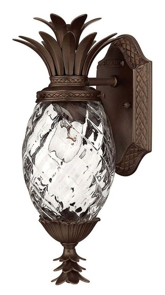 Plantation Copper Bronze 1-Light Outdoor Wall Lantern with Clear Optic Glass