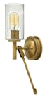Heritage Brass Dimmable Wall Sconce with Clear Seedy Glass