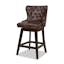 Holmes Mid Brown Leather 360 Swivel Counter-Height Barstool