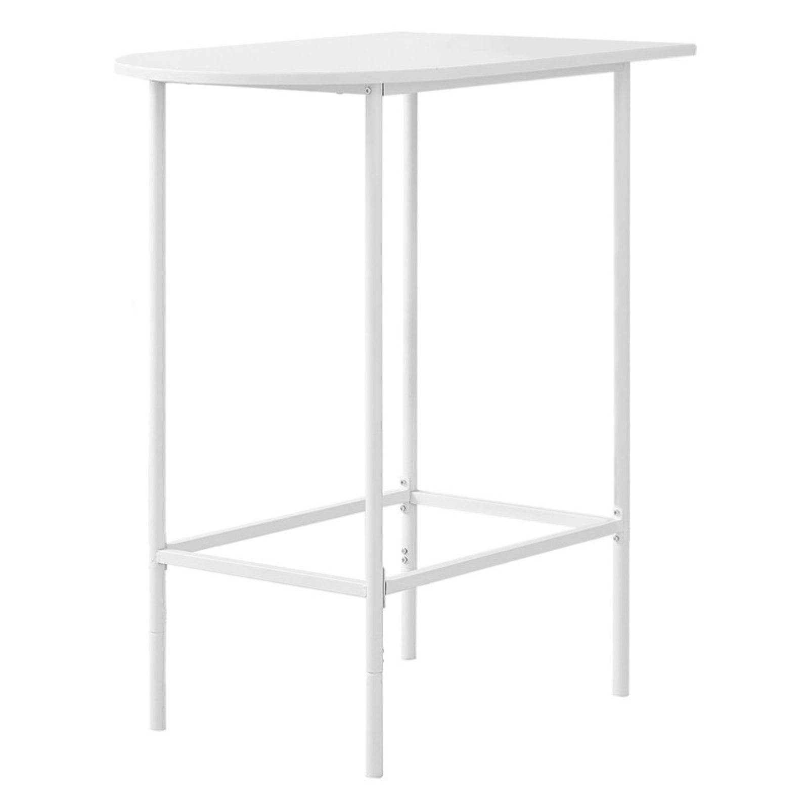 Luna Contemporary White Metal Bar Table with Half-Moon Top