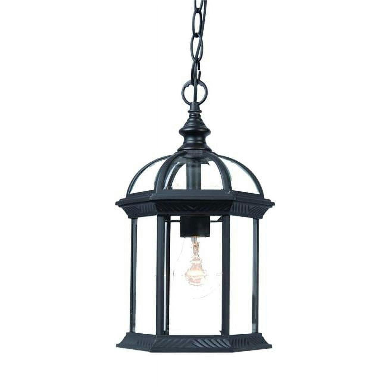 Dover Matte Black Clear Glass Outdoor Hanging Lantern