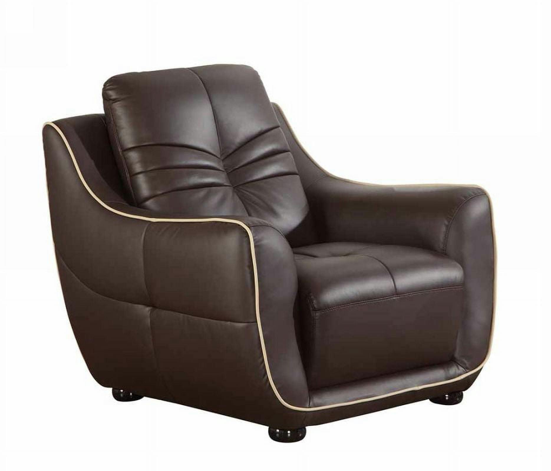 Modern 36" Brown Leather Recliner Chair with Manufactured Wood